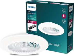 Philips led philips amigo ventilator - energiezuinige led verlichting - plafondlamp - instelbare kleurtemperatuur - 48,5 cm diameter -afstandsbediening - wit