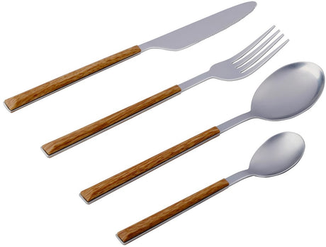 Alpina Besteckset 16-teilig – Edelstahlbesteck für 4 Personen – Esslöffel, Löffel und Messer aus Edelstahl – spülmaschinenfest