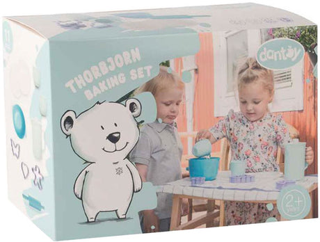 Dantoy Kaffee- und Backset – farbenfrohes Spielzeugküchenset für Kinder.