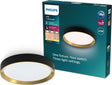Philips led philips hanno plafondlamp - sceneswitch lichttechnologie - 24w - warmwit licht - zwart met goud design