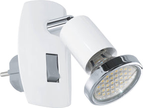 Eglo mini 4 - stekkerlamp - 1 lichts - wit chroom