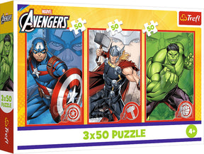 Trefl-Puzzle – 3 x 50 – Ihr Held Disney Marvel The Avengers Trefl 34891