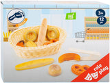 Small Foot - Brotkorb aus Kunststoff mit Spielbrot, 12 Stück.