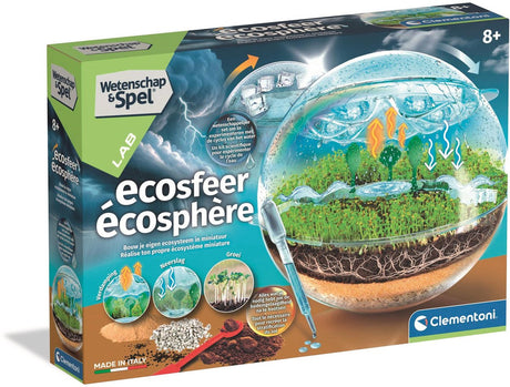 Clementoni ecosphere biosfeer - mini ecosysteem terrarium met waterkringloop - planten kweken en natuur ontdekken - wetenschap en spel voor kinderen