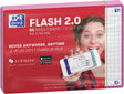 Oxford Flash 2.0 – Karteikarten – kariert 5 mm – A6 – fuchsiafarbener Rand – 80 Stück