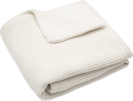 Jollein - deken wieg 75x100cm - wiegdeken, wiegdekentje, dekentje baby - basic knit - ivory coral fleece