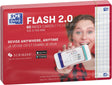 Oxford flash 2.0 - flashcards - geruit 5mm - a6 - rode rand - 80 stuks