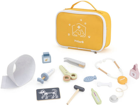 Polarb Tierarzt-Spielset aus Holz – Arztkoffer aus Holz für Hunde – lehrreiches Holzspielset für Kinder