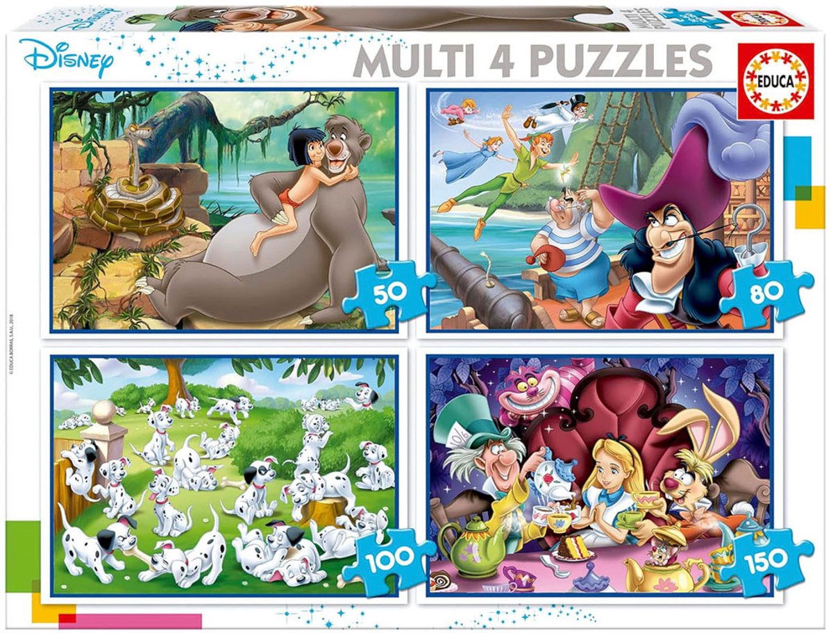 Educa puzzel - disney classic multi - 4 puzzels 50-80-100-150 stukjes