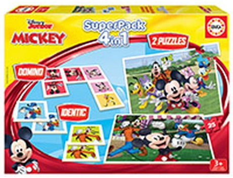Educa – 2 aktive Spiele und 2 Rätsel – Super Pack Mickey Friends