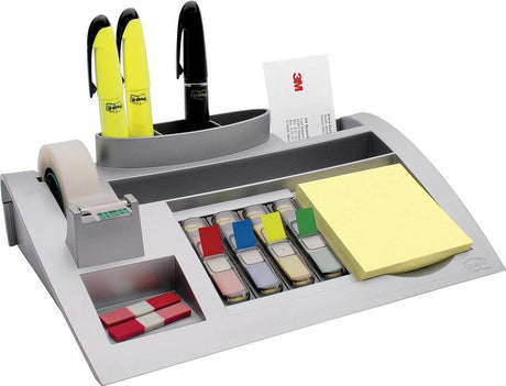 Post-it-Schreibtisch-Organizer C50 337 x 240 x 95 mm silbergrau + Notizen, Register, Klebeband