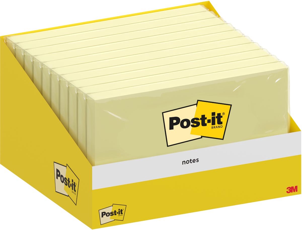 Post-it® memoblok geel - 76 x 127 mm - 100 vellen