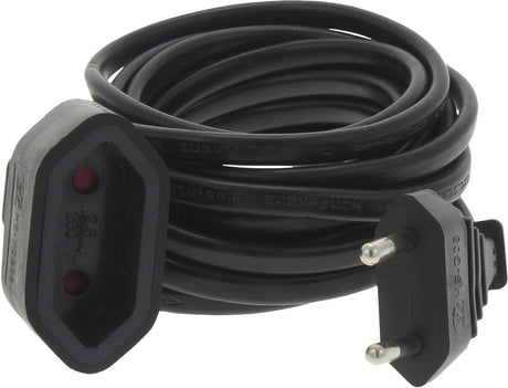 Q-link verlengsnoer - euro - h03vvh2-f - 2 x 0.75 mmâ² - 3 m - zwart