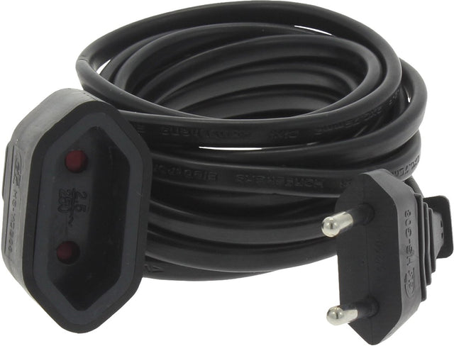 Q-link verlengsnoer - euro - h03vvh2-f - 2 x 0.75 mmâ² - 3 m - zwart