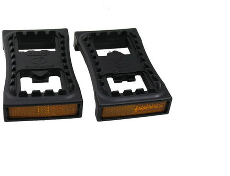 Shimano SM-PD22 SPD Pedaladapter-Set mit Reflektoren – Plattform für normale Schuhe – 1 Paar – Schwarz