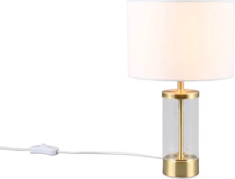 Rl lebe dein Licht Reality Grazia - Tischleuchte - Messing matt - exkl. 1x e14 25w - Schnurschalter - weißer Schirm