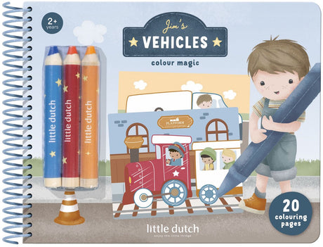 Little Dutch, magisches Bastelbuch, Jim Friends – komplett mit 3 Holzmalstiften – magische Kratzer – kreatives Spielzeug für 2 Jahre