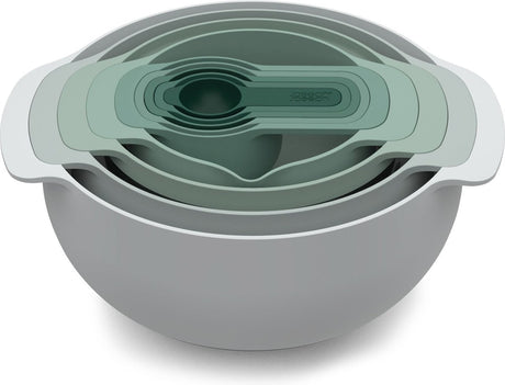Joseph Joseph Editions Sage Nest 9 Plus Rührschüsseln – Polypropylen – Set mit 9 Teilen – Graugrün