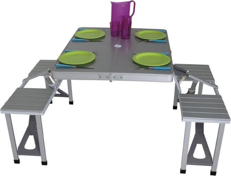 Eurotrail Camping Tabelle Limoux 86 x 68 cm Aluminiumgrau