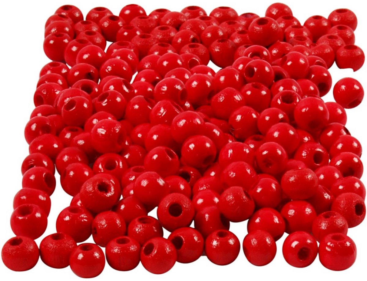 Kreativfirma Holzperlen rot, 150.