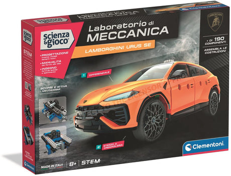 Clementoni Wissenschaftsspielmechanik – Lamborghini Urus – Sprachspielzeug – Konstruktionsspielzeug – ab 8 Jahren