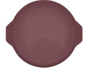 Point-virgule ronde geribde quichevorm uit platinum silicone vintage maroon 24cm