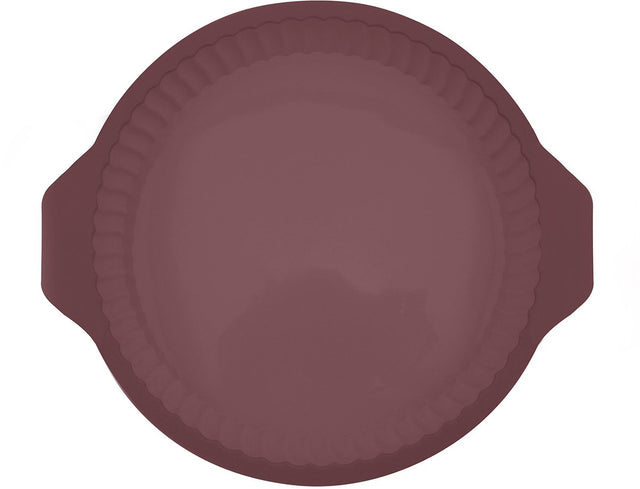 Point-virgule ronde geribde quichevorm uit platinum silicone vintage maroon 24cm