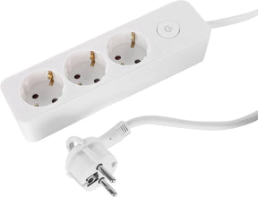 Q-Link-Steckdose – 3-fach – mit Schalter – flach – 3 x 1,5 mm – 1,5 m – PVC – weiß