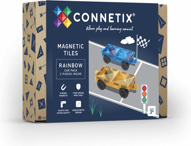 Connetix - magnetisch tegels - regenboog autopakket - 2 stuks - magnetisch speelgoed