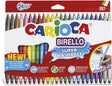 Carioca Birello Doppelspitz-Filzstifte – 24 Farben – waschbar – feine (2,6 mm) breite Spitze (4,7 mm) – Malmarker für Kinder
