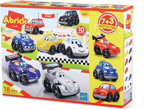 Ecoiffier Abrick-Rennwagen – 10 Stück.