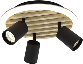 Eglo cembrano plafondlamp - wandlamp - led - ø 30 cm - zwart natuur wit