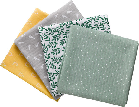 Sophie de giraf hydrofiele doeken - kleurrijk - te gebruiken als handdoek, spuugdoek of deken - duurzame hydrofiele doek - 70 x 70 cm - 4 stuks
