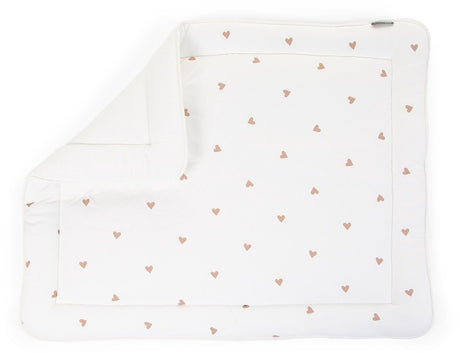 Childhome Laufgittermatte 75x95 cm – Tetra-Herzen – Hellblau – doppelseitig – Öko-Tex – Parkmatte Spielmatte