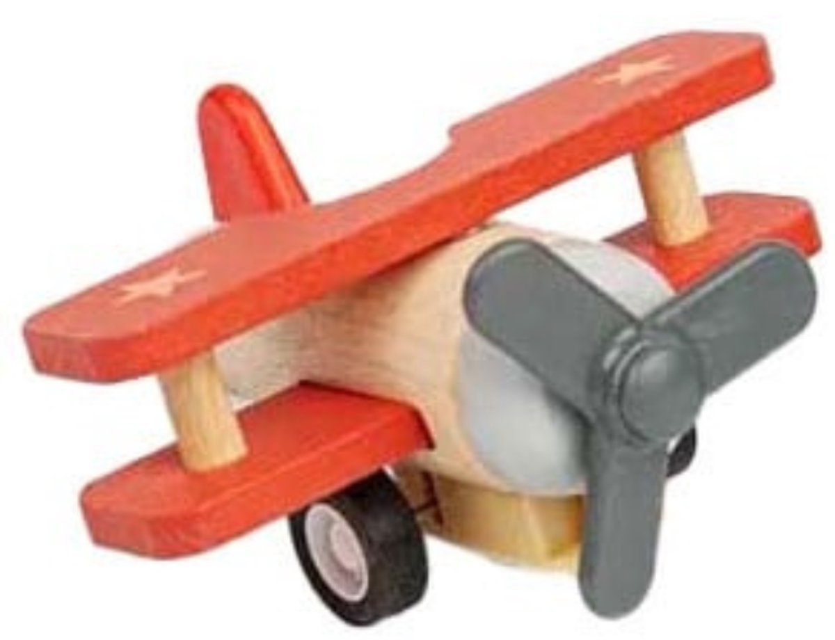 Ausziehbares Doppeldecker-Flugzeug aus Holz von Bigjigs