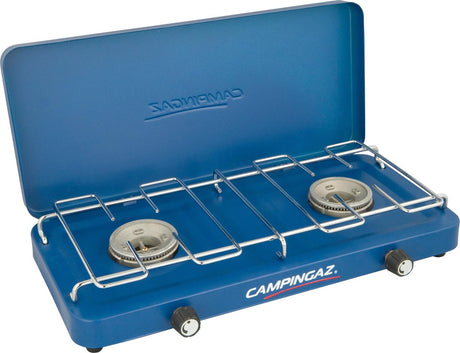 Campingaz Base Camp Campingkocher – 2-Flammen-Camping-Gaskocher – 2x 1600 Watt – Blau