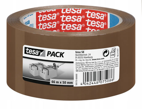 Tesa standard pakkingtape 66m x 50mm bruin - oplosvrij