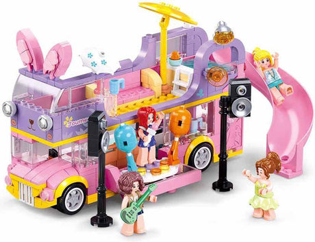 Sluban Girl's Dream Popmusik Doppeldecker Konstruktionsspielzeug für Kinder ab 8 Jahren – Konstruktionsspielzeug Modellbau – Baukasten mit 412 Bausteinen – M38-B1165