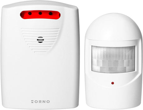 Orno Funk-Bewegungsmelder mit Alarm – Bewegungssensor IP44 wasserdicht – Weiß