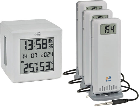 Tfa dostmann tfa.me starter set wlan gateway id-01 mit 3 sendern id-a3 draadloze thermometer digitaal wit