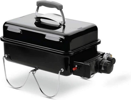 Weber Gasgrill für unterwegs – 41 x 26 cm – Edelstahlbrenner – Gassteuerkopf – inkl. Deckel