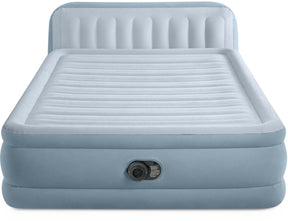 Intex Plüsch-Luftmatratze mit Kopfteil und integrierter Pumpe – 236 x 152 x 46 cm