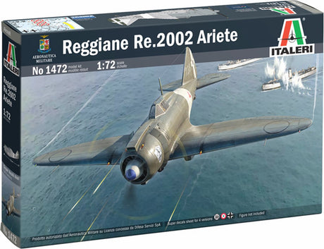 Italeri Modellbausatz Flugzeug – 1472 Reggiane re.2002 Ariete – Propellerflugzeug aus Kunststoff – 1:72 – Modellbau