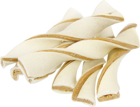 Petsnack - Hundesnack - Lachswickel - getrocknete Büffelhaut - 13 cm - 20 Stück