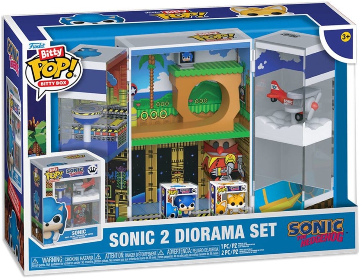 Sonic the hedgehog sonic 2 diorama set (bitty pop! bitty box) unisex funko bitty pop! - neutraal - standard