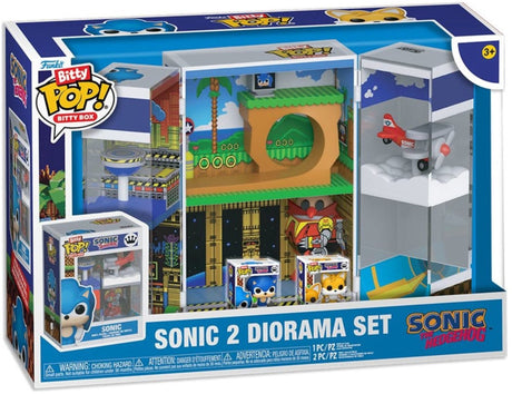 Sonic the hedgehog sonic 2 diorama set (bitty pop! bitty box) unisex funko bitty pop! - neutraal - standard