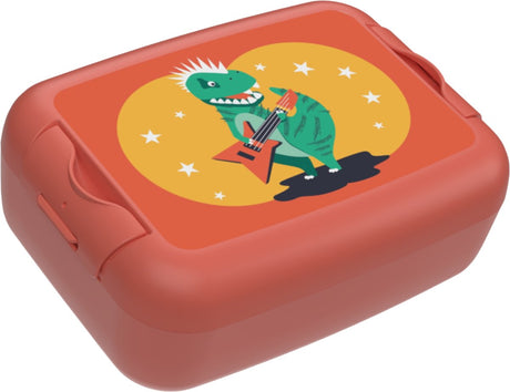 Day to day dino set – lunchbox 800ml, drinkfles 450ml, set van broodtrommel en herbruikbare fles met dinosaurus print – bpa-vrij, recyclebaar vaatwasmachinebestendig – oranje