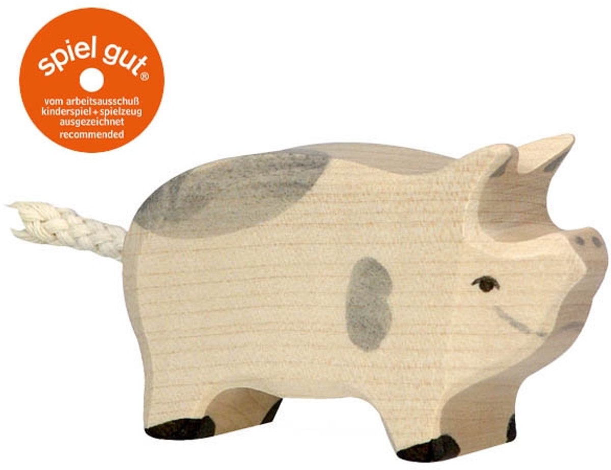 Holztigerschwein, gefleckt. 6,5 cm.