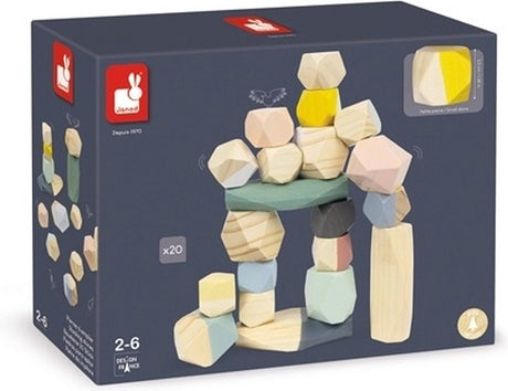 Janod - sweet cocoon - stapelstenen - lichtgewicht houten stenen