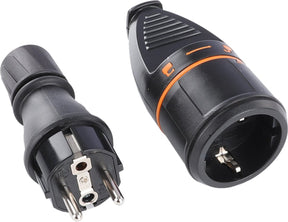 Merkloos sans marque stekker set - stekker ip54 - contrastekker ip20 - lock - zwart